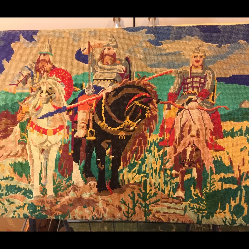 2 horsemen & 1 elephant man needlepoint ♥️